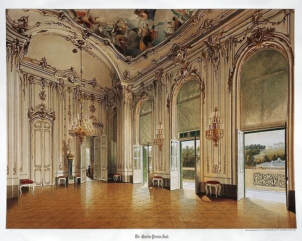 Schonbrunn interior, Garten Perron Hall, print
