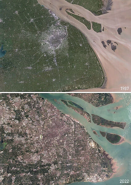 Shanghai, China in 1987 and 2022
