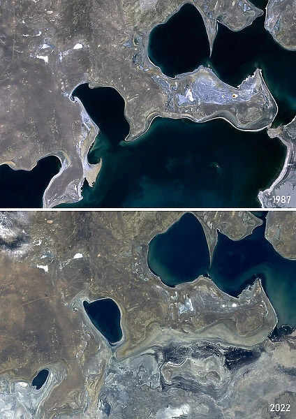 The Shrinking of the Aral Sea between 1986 and 2022