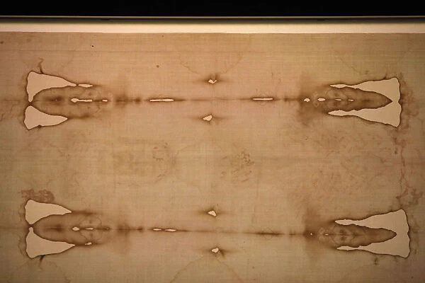 Detail of Shroud of Turin in Duomo (cathedral)