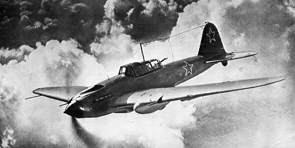 A soviet ilyushin 2 stormovik bomber, world war 2