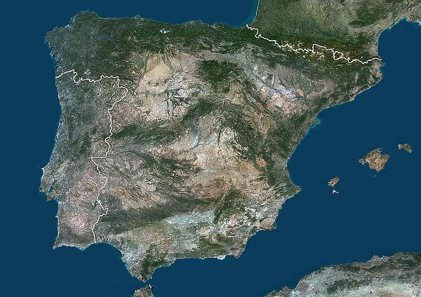 Spain and Portugal with borders