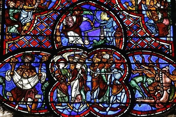 Stained glass in Bourges cathedral