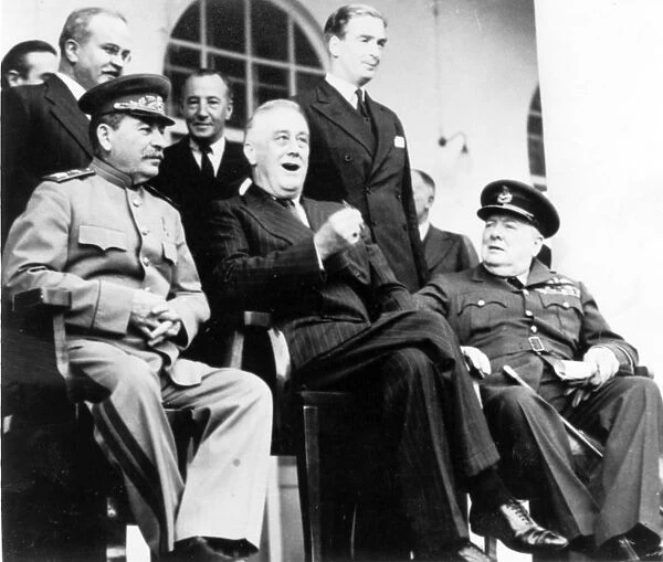 Stalin, roosevelt & churchill during tehran conference, nov, - dec, , 1943