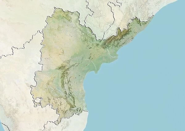 State of Andhra Pradesh, India, Relief Map