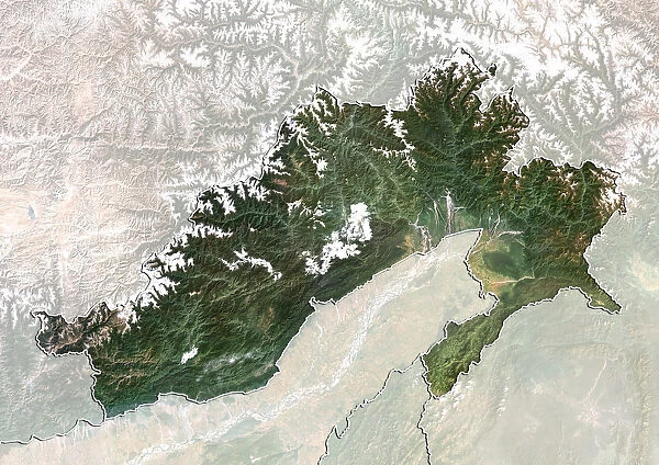 State of Arunachal Pradesh, India, True Colour Satellite Image
