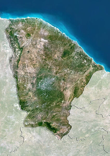 State of Ceara, Brazil, True Colour Satellite Image