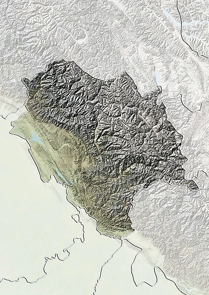 State of Himachal Pradesh, India, Relief Map