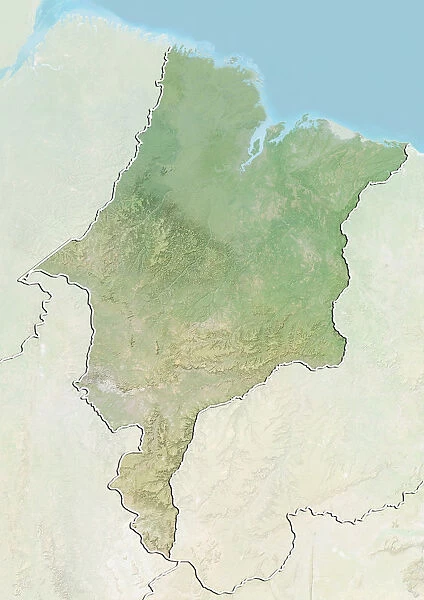 State of Maranhao, Brazil, Relief Map