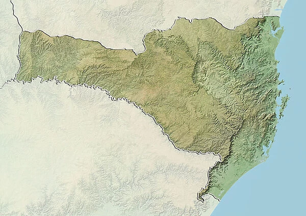 State of Santa Catarina, Brazil, Relief Map