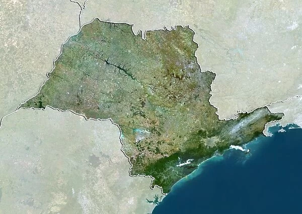 State of Sao Paulo, Brazil, True Colour Satellite Image