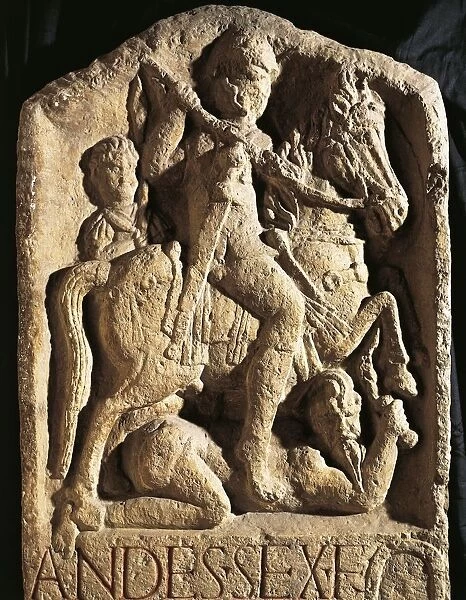 Stele of Andes, depicting man on horseback