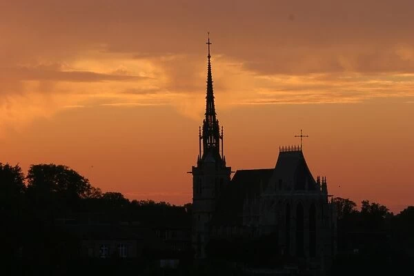 Sunset over Sainte-Foy church