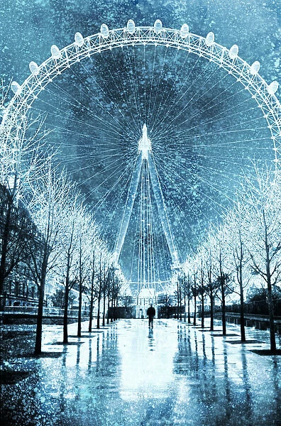 Surreal London Eye in the snows 2