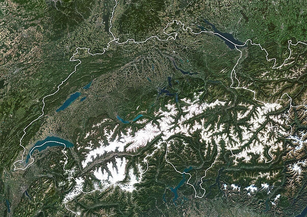 Switzerland with borders