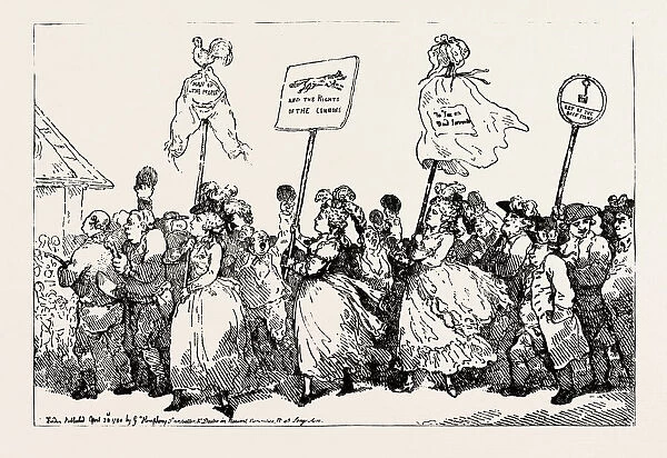 T. Rowlandson: Procession to the Hustings after a Successful Canvass, Covent Garden, 1784