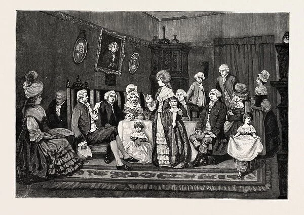 At Tea, Dr. Johnson and Oliver Goldsmith at Mrs. Thrales, from the Picture by Beatrice Meyer
