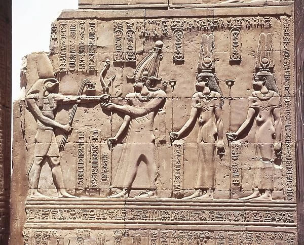 Temple of Sobek, Hypostyle Hall, relief depicting Ptolemy VIII Euergetes and Cleopatra II
