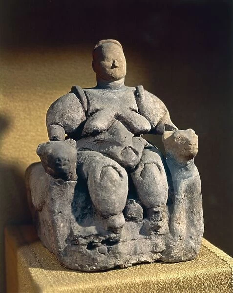 Terracotta mother goddess statue, from Catal Huyuk or Catalhoyuk, 6th millenium BC