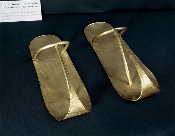 Treasure of Tanis, funerary gold sandals of King Sheshong