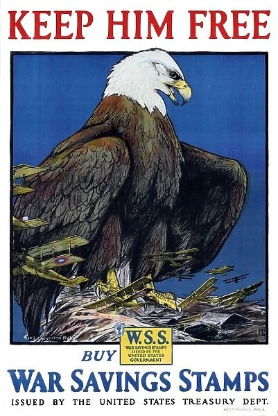 USA: Keep Him Free. First World War propaganda poster, Philadelphia, c. 1918