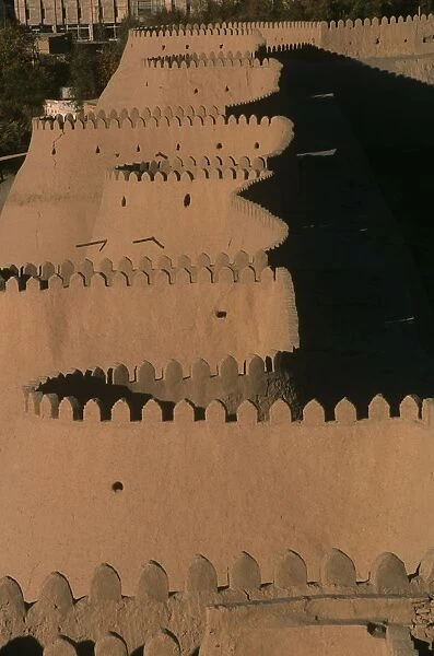 Uzbekistan, Khiva, fortified walls of Itchan Kala