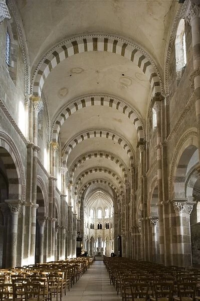 Vezelay basilica nave Nef of la Basilique of Vezelay