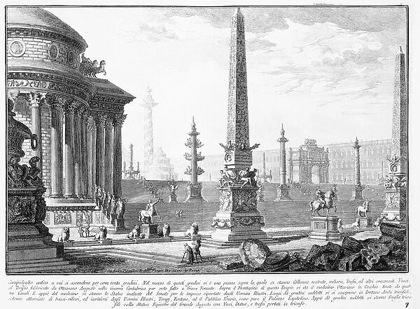 View of Capitol square (Piazza del Campidoglio) in Rome by Giovanni Battista Piranesi, engraving