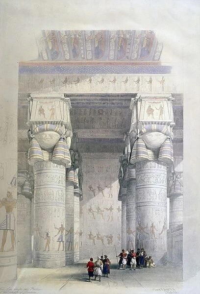 View from Under the Portico of the Temple of Dendera, c1839. Lithograph of 1856