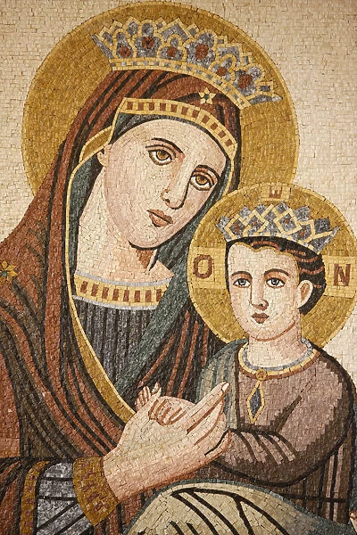 Virgin and child mosaic in St Georges orthodox church