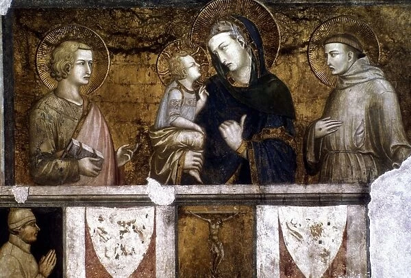 Virgin and Child with St Francis and St John the Evangelist: 1320-25. Pietro Lorenzetti