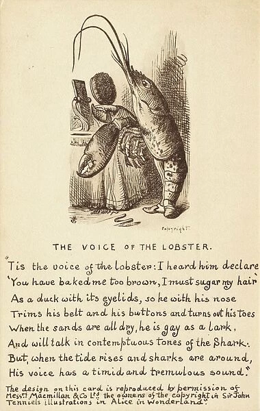 The Voice of the Lobster Postcard after John Tenniel. ca. 1907, The Voice of the Lobster Postcard after John Tenniel