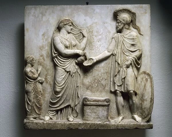 Votive relief with Ares and Aphrodite