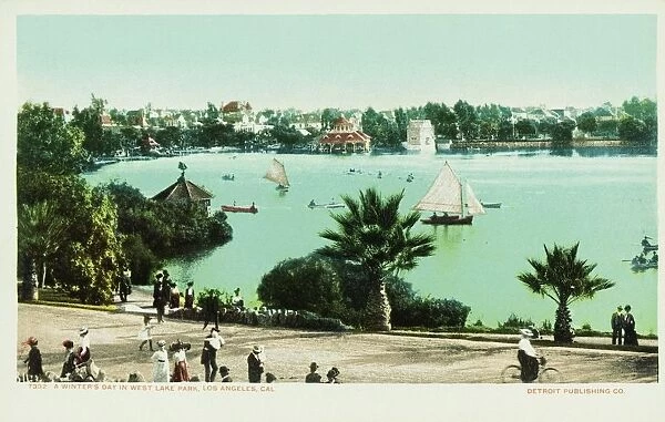 A Winters Day in West Lake Park Postcard. ca. 1905, A Winters Day in West Lake Park Postcard