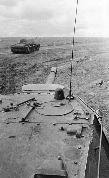 World war 2, august 1945, soviet motorized artillery on the attack