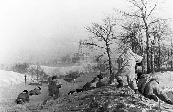 World war 2, red army unit commanded by berostov on the outskirts of mozhaisk, january 1942