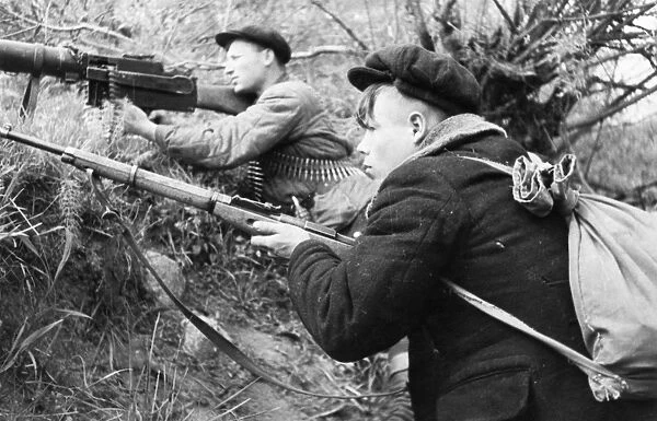 World war 2, russian partisans in the leningrad region
