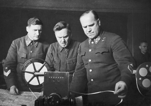 World war 2, vasily sokolovsky, nikolai bulganin, and georgy zhukov planning the defense of moscow in 1941