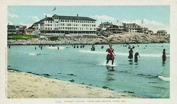 Youngs Hotel, from the Beach Postcard. 1904, Youngs Hotel, from the Beach Postcard