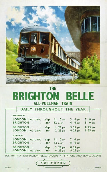 The Brighton Belle, BR poster, 1958