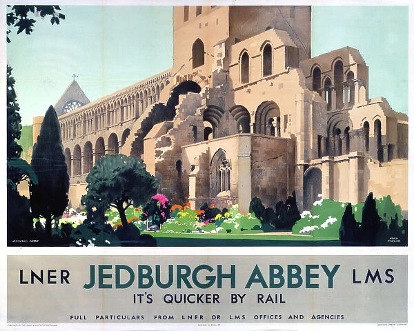 Jedburgh Abbey, LNER  /  LMS poster, 1923-1947