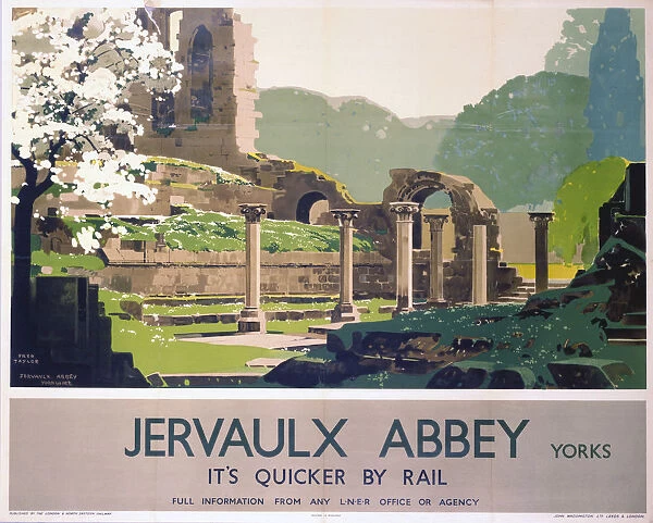 Jervaulx Abbey, LNER poster, 1933