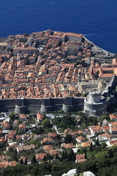 Aerial View of the City walls Dubrovnik