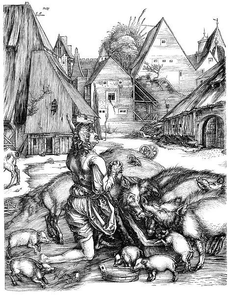 Albrecht DAOErer The prodigal son among the pigs 1497