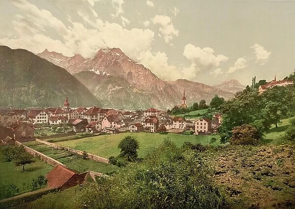 Altdorf in Bavaria, Germany, Historic, digitally restored reproduction of a photochromic print from the 1890s