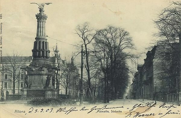 Altona, Hamburg, Germany, postcard with text, view around ca 1910, historical, digital reproduction of a historical postcard, public domain, from that time, exact date unknown