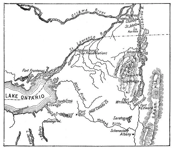 Antique Map of St. Lawrence Area during the War of 1812 - 19th Century