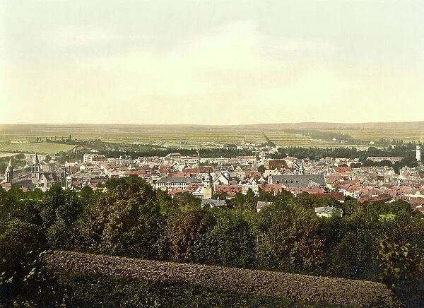 Arnstadt in Thuringia, Germany, Historic, digitally restored reproduction of a photochromic print from the 1890s