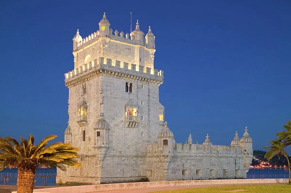 Belem Tower, Lisbon, Portugal, UNESCO World Heritage Site, twilight