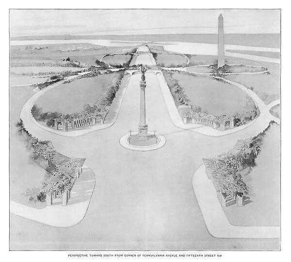 Early Landscape Design of the City and Capital of Washington, D. C. United States, Antique American Photograph, 1900